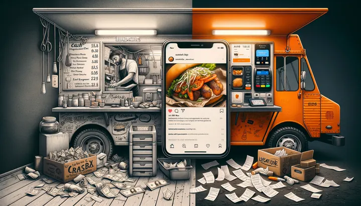 Illustration of the Food Truck workflow, before and after